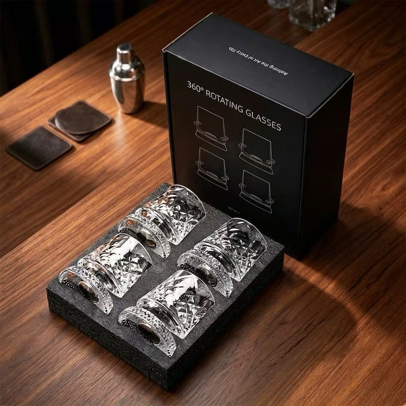 Mungo Spin of Fortune — Rotating Whiskey Glass Set